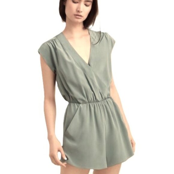 Aritzia Babaton Corbett 100% Silk Romper in gray - Picture 1 of 16